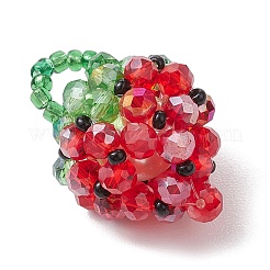 Подвески ручной работы из стеклянных бусинок в виде клубники&nbsp;PALLOY-CJ00086