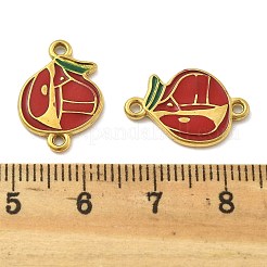 Подвески-коннекторы из нержавеющей стали 304 с темно-красной эмалью в виде фруктов&nbsp;STAS-D369-03G