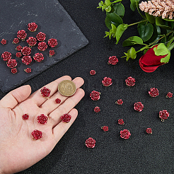 48 шт. 2-х стилевые подвески-розы из непрозрачной смолы&nbsp;FIND-DC0007-83