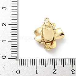 Blumenförmige Messing-Kastenverschlüsse mit Mikropavé-Fassung aus klaren Zirkonia&nbsp;KK-H537-23A-G