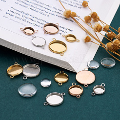 3 Farben 36 Stück 304 Edelstahl Cabochon Anschlussfassungen&nbsp;DIY-TA0003-52
