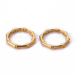 304ステンレススチールリンクリング  八角形リング  ゴールドカラー  20.5x19.5x2.5mm  内径：15mm&nbsp;STAS-T052-23A-G