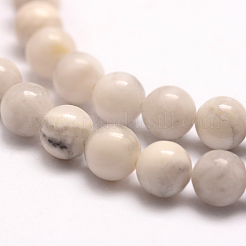 Chapelets de perles en howlite naturelle&nbsp;G-E380-08-4mm