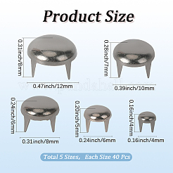 200 шт. 5-х цветные латунные шпильки-заклепки&nbsp;FIND-GF0008-44B