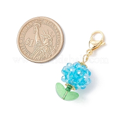 Decorazioni pendenti con perline di semi di vetro e diaspro imperiale sintetico in vaso di frutta&nbsp;HJEW-MZ00308-01