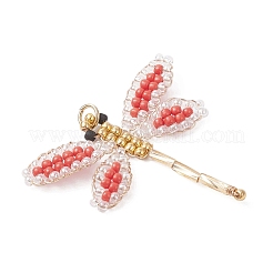 Подвески в виде стрекоз из стеклянных бусин PALLOY-MZ00983-04