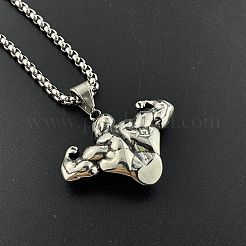 Мужские ожерелья с подвесками в стиле ретро-рок-панк из нержавеющей стали 304 HM8341