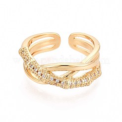 Латунные микро проложить манжеты кольца кубического циркония KK-T074-80G
