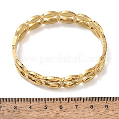 304ステンレススチール製ヒンジ付きカフバングル  ラウンド  18KGP本金メッキ  内径：1.97インチ（5cm）x2.36インチ（6cm）&nbsp;SA-CBAB92B-06G