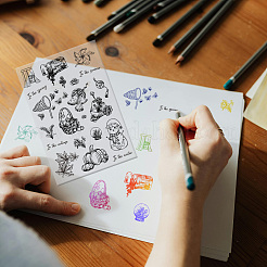 ПВХ-штампы на тему четырех времен года DIY-WH0582-0023