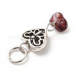 7 pièces 7 styles pendentifs en alliage de copeaux de pierre mélangés naturels et synthétiques de chakra&nbsp;PALLOY-JF01778-04