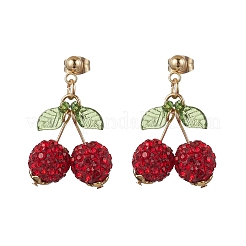 Серьги-гвоздики из акрила и вишни из нержавеющей стали 304&nbsp;EJEW-TA00635