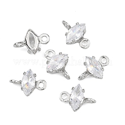 Ciondoli a forma di occhio di cavallo in ottone con pavé di zirconi cubici Shegrace&nbsp;XGRQ2O435-436A-P