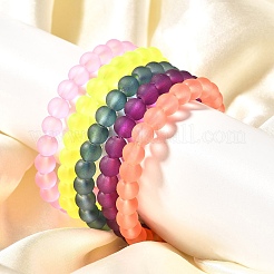 Эластичные матовые стеклянные бусины детские браслеты на детский день BJEW-JB01768