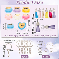 Наборы для изготовления брелоков из смолы на тему чаепития DIY-CA0005-19B