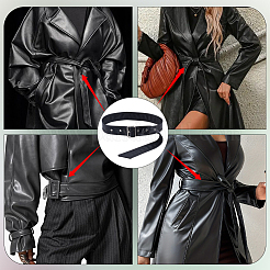 1 cintura in morbida pelle PU con fibbie in lega per cappotto&nbsp;AJEW-GF0015-08