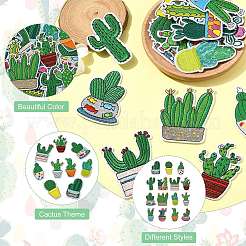 15 шт. 15 стили нашивок на одежду из полиэстера с изображением кактуса&nbsp;PATC-CJ0001-04
