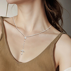 60 collier de perles de chapelet en plastique&nbsp;NJEW-GO0001-10