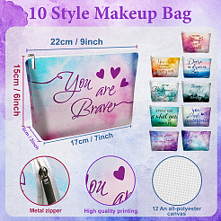 10 шт. 10 стиля полиэстеровых холщовых косметичек ABAG-TN0001-01