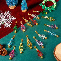 Рождественская елка с подвеской из алюминиевой проволоки и сплава&nbsp;HJEW-TAC0053