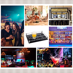 Прямоугольные акриловые подставки для бокалов с 12 отверстием DIY-WH0488-40B