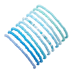 10 шт. эластичных браслетов из стеклянных бусин и смоляных бусин для женщин&nbsp;BJEW-MZ00262