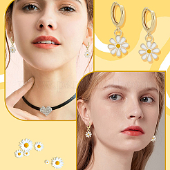 1 пара серег-колец из латуни с цветочным покрытием&nbsp;EJEW-LP0001-01