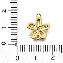 Подвески-цветочки из латуни с прозрачным кубическим цирконием KK-P295-52G-01