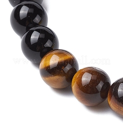 Круглые натуральные смешанные драгоценные камни бусины эластичные браслеты для женщин BJEW-TA00562