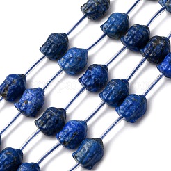 Нитки бусины из натурального ляписа-лазури G-K382-E02-01