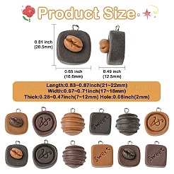 12pcs 12 Arten undurchsichtige Harzanhänger&nbsp;RESI-CJZ0001-09