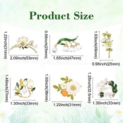 6 шт. 6 стили булавок из смолы в виде ромашки и листика&nbsp;JEWB-CJ0002-96