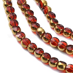 Полупокрытые гальваническим способом прозрачные стеклянные бусины EGLA-E060-02A-HP07