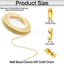 1 рулонная железная цепочка с шариками и бусинами&nbsp;CH-YW0002-04G