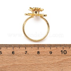 Латунные микро проложить пальцев кольца кубического циркония&nbsp;RJEW-S636-01G