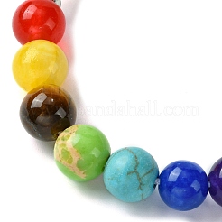 Pulseras de cuentas trenzadas de piedra natural y sintética de chakra&nbsp;BJEW-JB09857