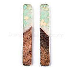 Большие подвески из прозрачной смолы и орехового дерева&nbsp;LS-WOOD-G018-12E