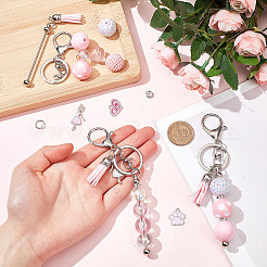 Kit de fabrication de porte-clés perlés en barre de fer pour la Saint-Valentin&nbsp;DIY-SC0025-95