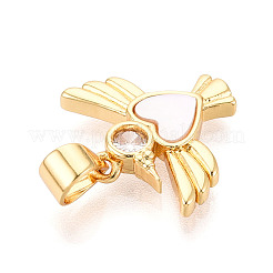 Латунные микропаве прозрачные подвески с фианитом&nbsp;KK-N268-12G