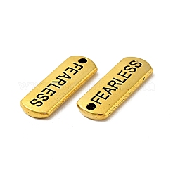 Тибетский стиль сплава прямоугольник с подвесками слов бесстрашных&nbsp;LS-TIBEP-Q043-064AG-RS