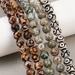 Тибетского стиля бусы дзи&nbsp;G-G039-8mm-M