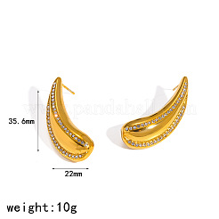 Orecchini a perno da donna in acciaio inossidabile 304 con strass di cristallo.&nbsp;WG8A2B7-03