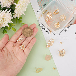 12 шт. 6 стильные латунные серьги-гвоздики&nbsp;KK-BBC0007-01