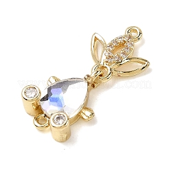 Латунные микропаве прозрачные кубические цирконии подвески-фигурки для рыбок KK-K375-26G-23