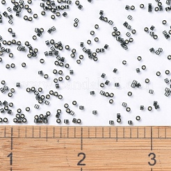 MIYUKIデリカビーズ  シリンダー  日本製シードビーズ  11/0  (db0613) 染めシルバー裏地ダークグレー  1.3x1.6mm  穴：0.8mm  約2000PCS /ボトル  10 G /ボトル&nbsp;SEED-JP0008-DB0613