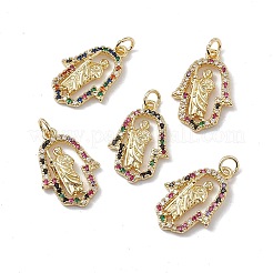 Латунные разноцветные подвески из кубического циркония&nbsp;KK-E068-VA202-2