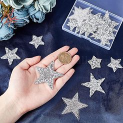 24 шт. 6 стиля звездочки блестящие стразы горячей фиксации DIY-FG0002-76