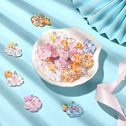 25шт 5 стиля подвески из полупрозрачной смолы&nbsp;RESI-CJ0003-07