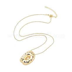 Латунные ожерелья с подвесками в виде букв из микрофибры с кубическим цирконием KK-Z069-01G-D