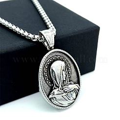 Греческая мифология нержавеющая сталь кулон Дева Мария ожерелья для мужчин AO8356